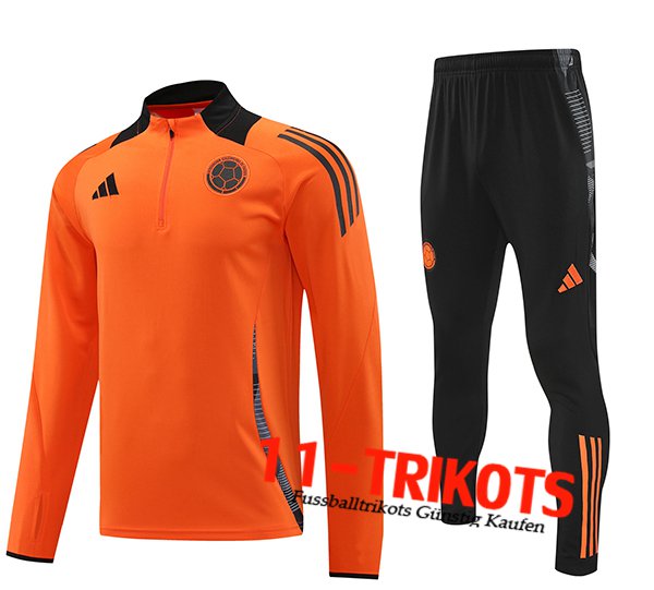 Kolumbien Trainingsanzug Orange/Schwarz 2024/2025