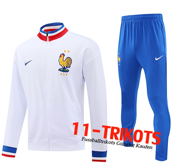 Frankreich Trainingsanzug Trainingsjacke Weiß 2024/2025