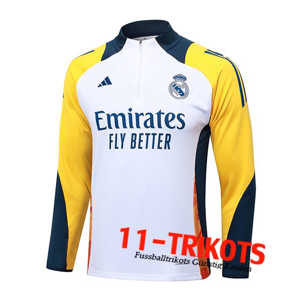 Real Madrid Training Sweatshirt Weiß/Gelb/Blau 2024/2025