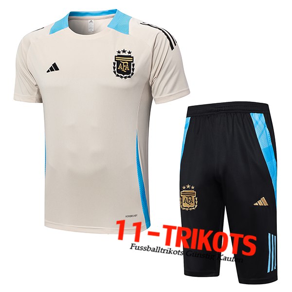 Argentinien Trainingstrikot Beige/Blau 2024/2025