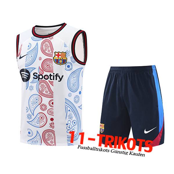 FC Barcelona Trainings-Tanktop Weiß/Rot/Blau 2024/2025