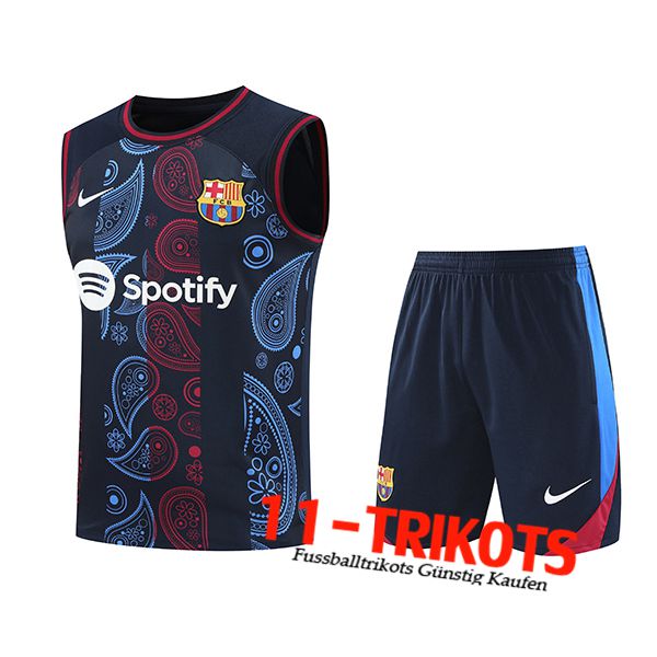 FC Barcelona Trainings-Tanktop Schwarz/Rot/Blau 2024/2025 -02