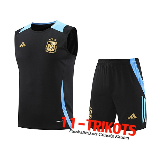 Argentinien Trainings-Tanktop Schwarz/Blau 2024/2025