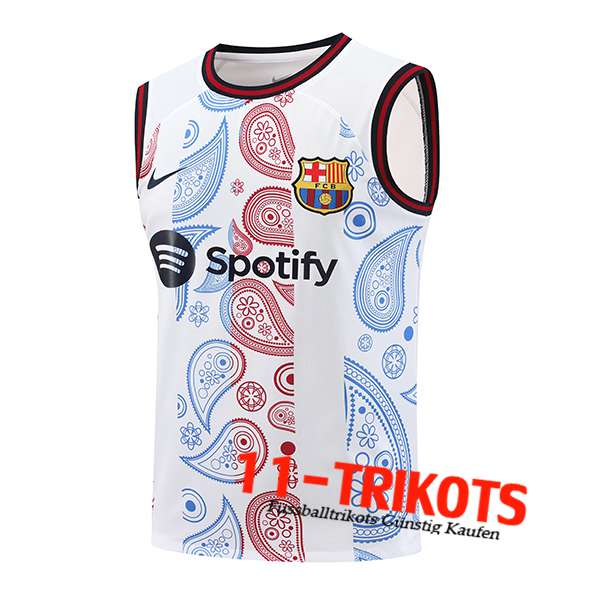 FC Barcelona Trainings-Tanktop Weiß/Rot/Blau 2024/2025