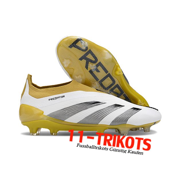 Adidas Fussballschuhe PREDATOR ELITE LACELESS BOOTS FG Weiß/Gelb/Grau