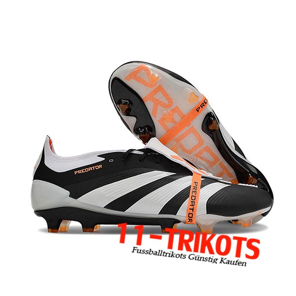 Adidas Fussballschuhe Predator Elite Tongue FG Schwarz/Weiß/Orange