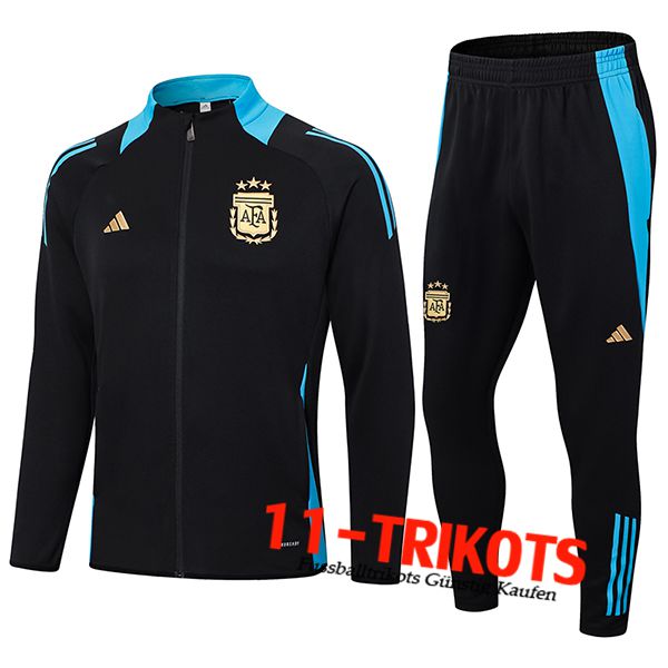 Argentinien Trainingsanzug Trainingsjacke Schwarz/Blau 2024/2025 -02