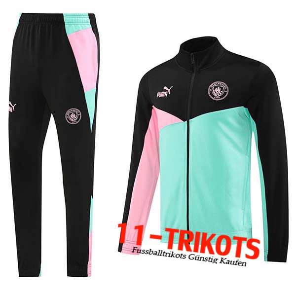 Manchester City Trainingsanzug Trainingsjacke Schwarz/Rosa/Grün 2024/2025