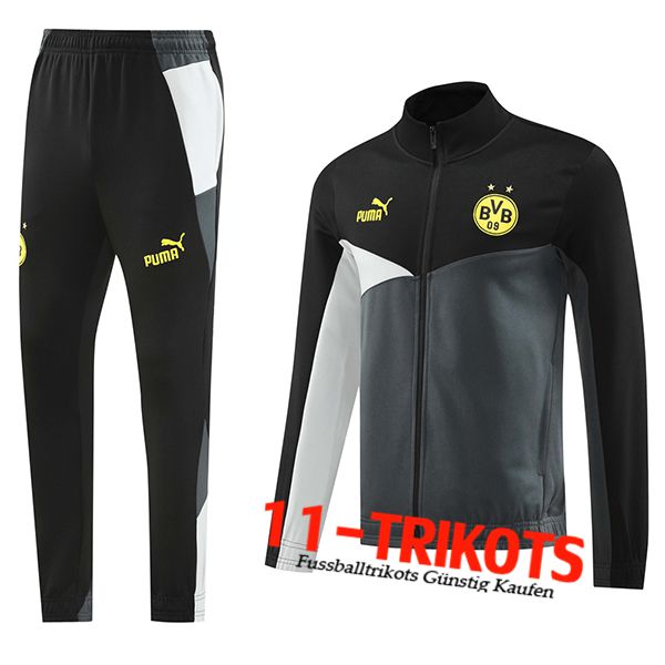 Dortmund Trainingsanzug Trainingsjacke Schwarz/Grau/Weiß/Gelb 2024/2025