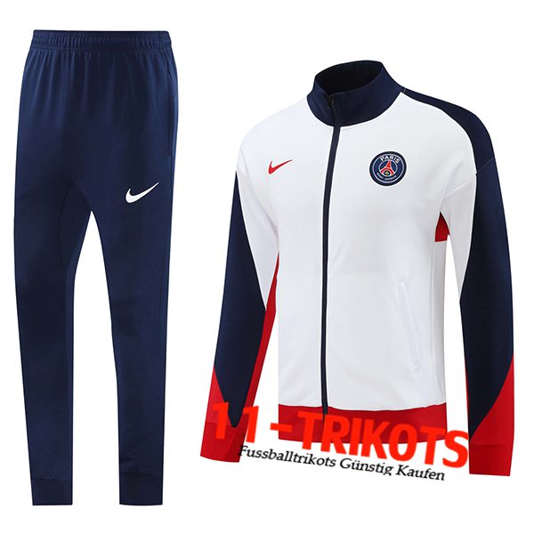 PSG Trainingsanzug Trainingsjacke Weiß/Blau/Rot 2024/2025 -02