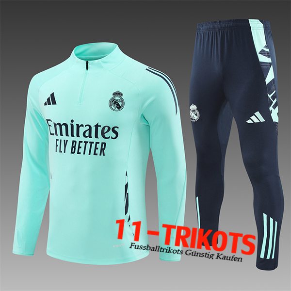 Real Madrid Trainingsanzug Kinder Grün/Blau 2024/2025