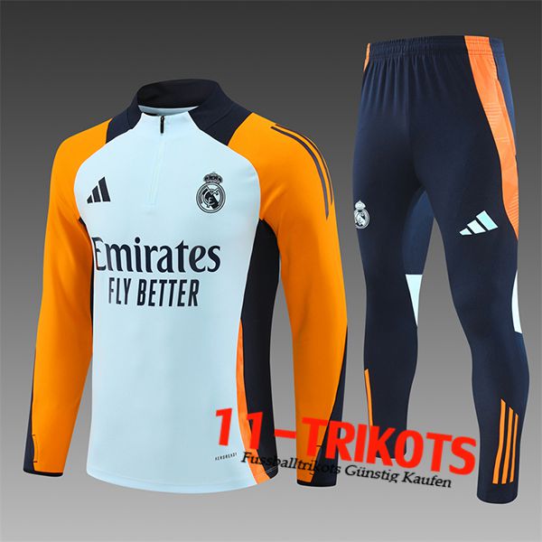 Real Madrid Trainingsanzug Kinder Blau/Schwarz/Orange 2024/2025