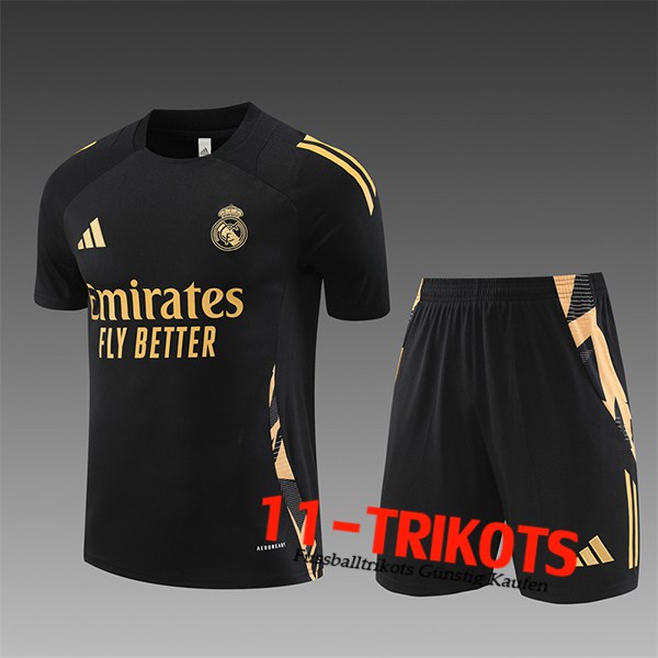 Real Madrid Trainingstrikot Kinder Schwarz/Gelb 2024/2025