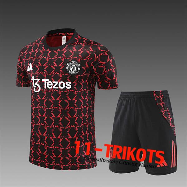 Manchester United Trainingstrikot Kinder Schwarz/Rot 2024/2025