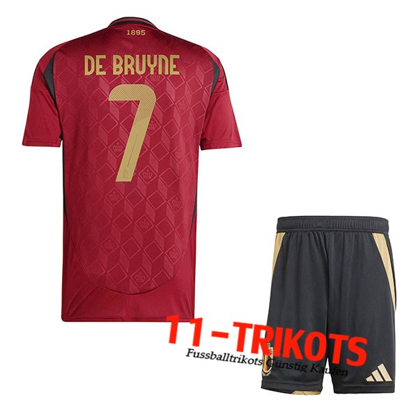 Belgien (DE BRUYNE 7) Kinder Heimtrikot UEFA Euro 2024