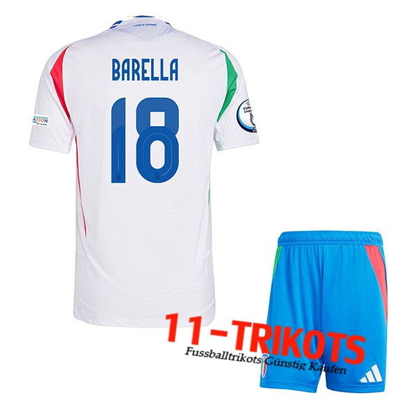 Italien (BARELLA #18) Kinder Auswärtstrikot UEFA Euro 2024