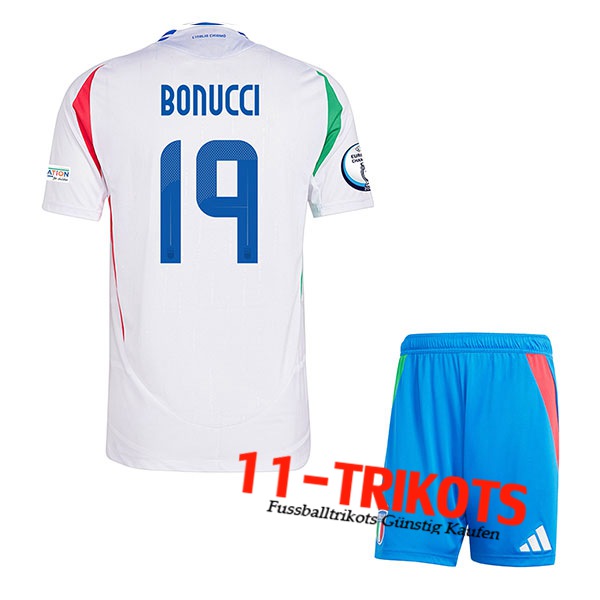 Italien (BONUCCI #19) Kinder Auswärtstrikot UEFA Euro 2024