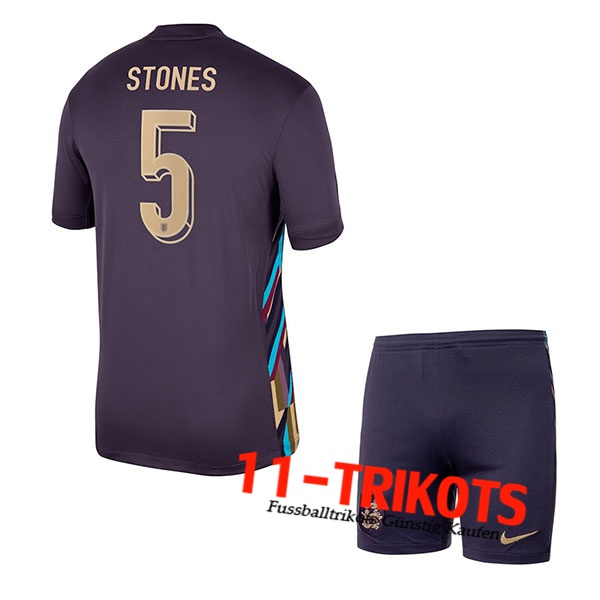 Britannien (STONES #5) Kinder Auswärtstrikot UEFA Euro 2024