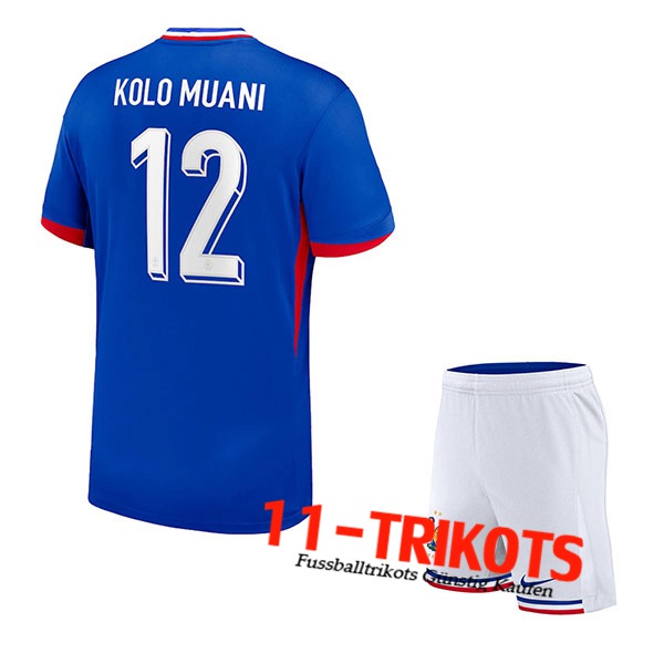 Frankreich (KOLO MUANI #12) Kinder Heimtrikot UEFA Euro 2024