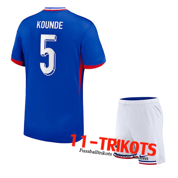 Frankreich (KOUNDE #5) Kinder Heimtrikot UEFA Euro 2024