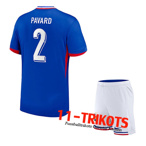 Frankreich (PAVARD #2) Kinder Heimtrikot UEFA Euro 2024