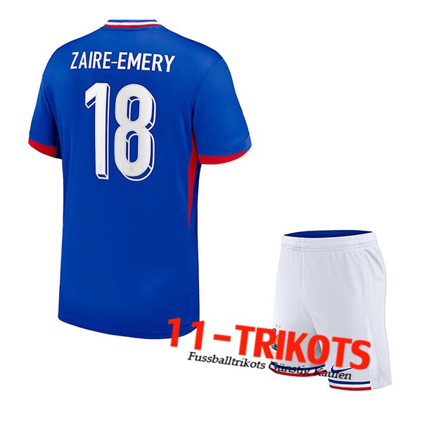 Frankreich (ZAIRE-EMERY #18) Kinder Heimtrikot UEFA Euro 2024