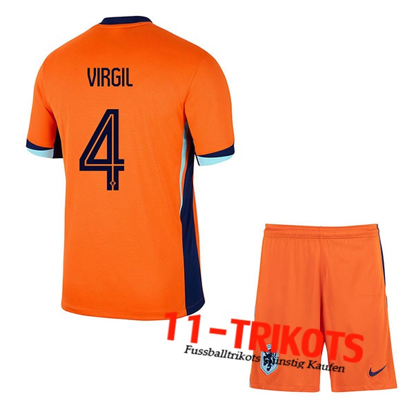 Niederlande (VIRGIL #4) Kinder Heimtrikot UEFA Euro 2024