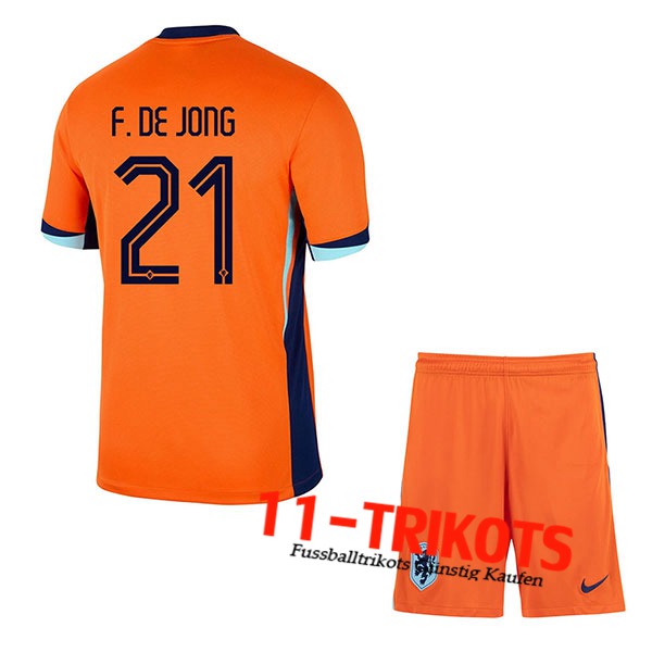 Niederlande (F.DE JONG #21) Kinder Heimtrikot UEFA Euro 2024