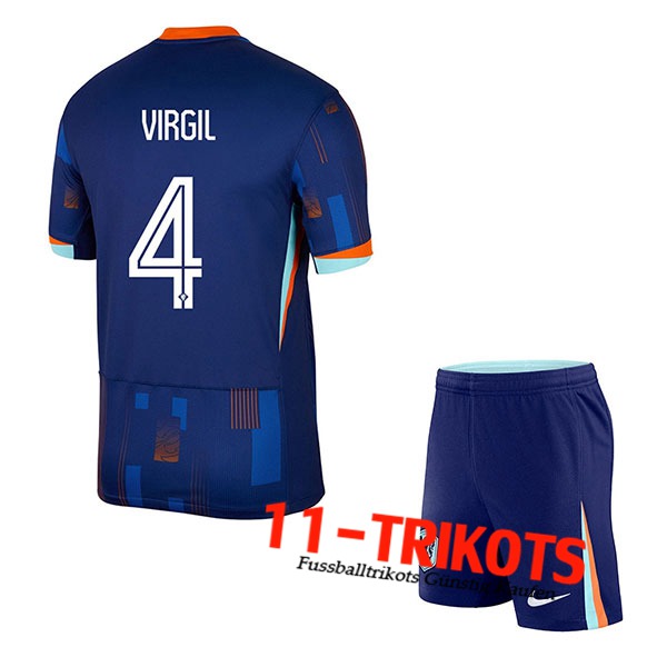 Niederlande (VIRGIL #4) Kinder Auswärtstrikot UEFA Euro 2024