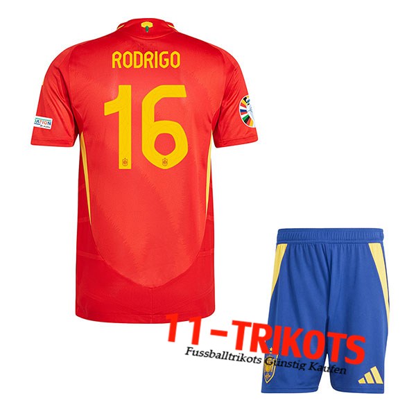 Spanien (RODRIGO #16) Kinder Heimtrikot UEFA Euro 2024