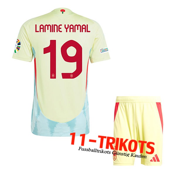 Spanien (LAMINE YAMAL #19) Kinder 2024/2025 Auswärtstrikot