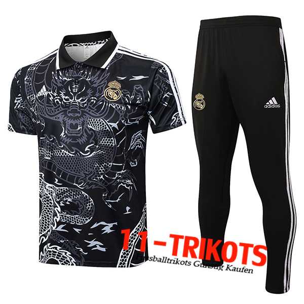 Real Madrid Poloshirt Schwarz/Weiß 2024/2025