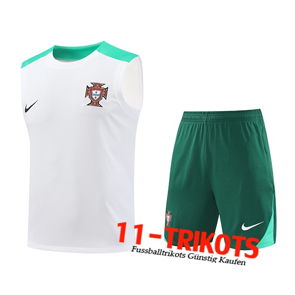 Portugal Trainings-Tanktop Weiß/Grün 2024/2025