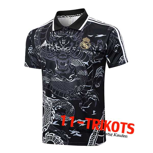 Real Madrid Poloshirt Schwarz/Weiß 2024/2025