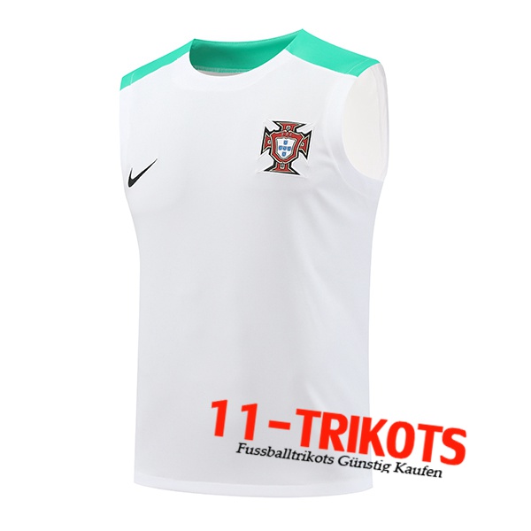 Portugal Trainings-Tanktop Weiß/Grün 2024/2025