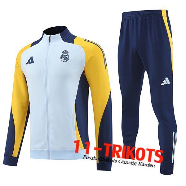 Real Madrid Trainingsanzug Trainingsjacke Blau/Gelb 2024/2025