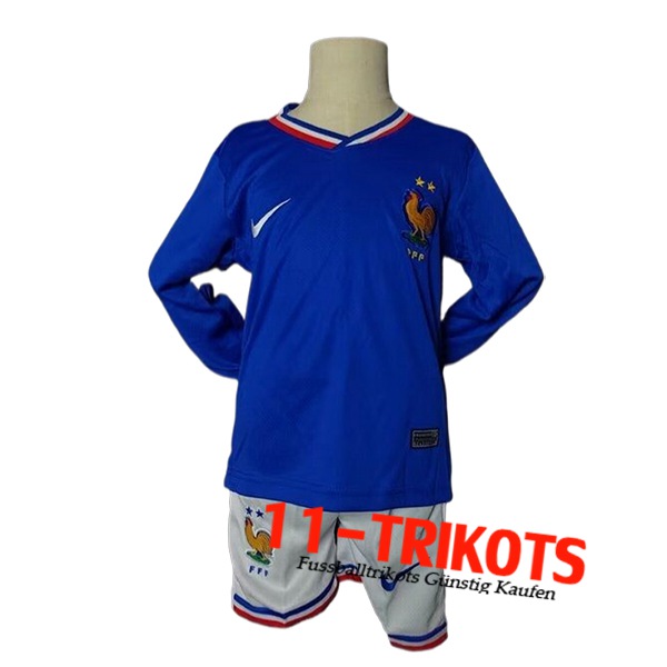 Frankreich Kinder Heimtrikot Langarms 2024/2025