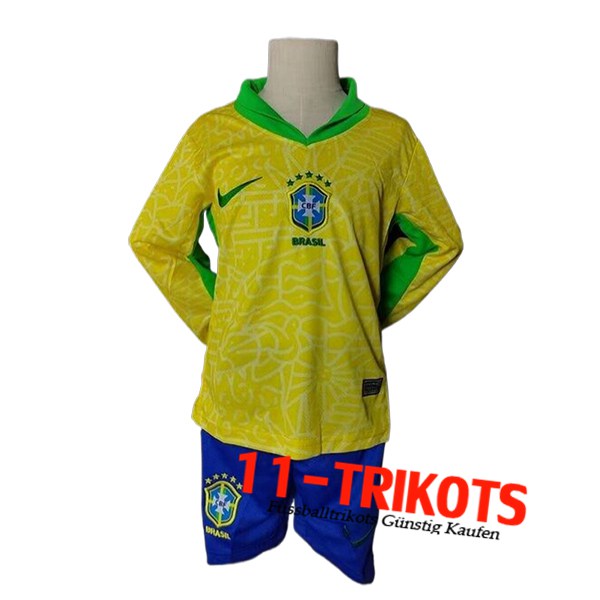 Brasilien Kinder Heimtrikot Langarms 2024/2025