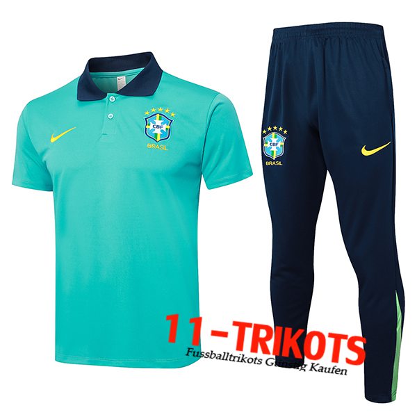 Brasilien Poloshirt Grün/Blau 2024/2025