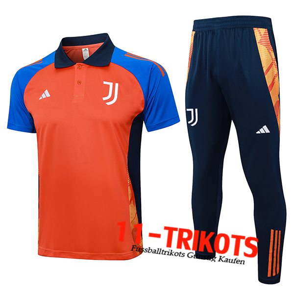 Juventus Poloshirt Orange/Blau 2024/2025