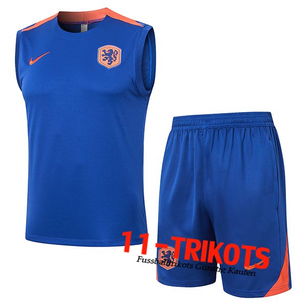 Niederlande Trainings-Tanktop Blau/Orange 2024/2025