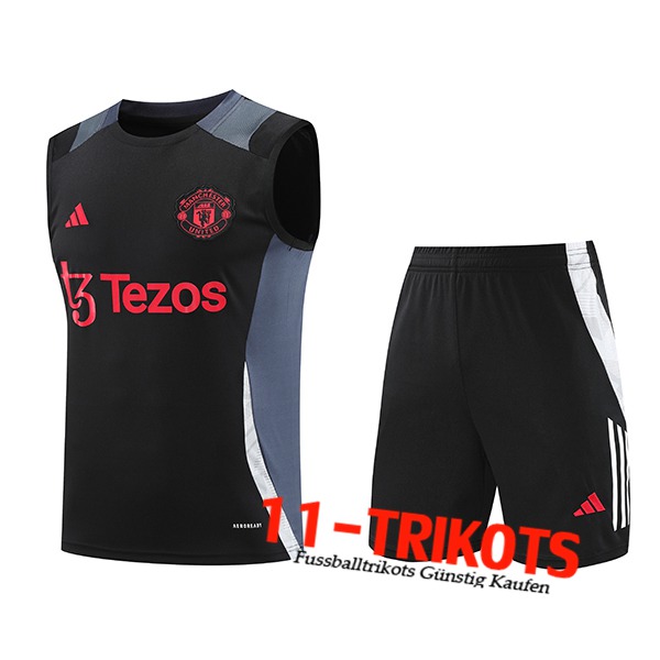 Manchester United Trainings-Tanktop Schwarz/Grau 2024/2025