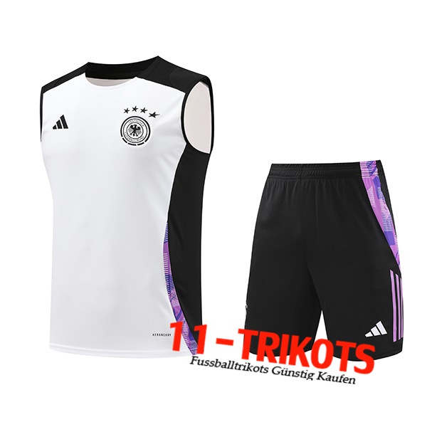 Deutschland Trainings-Tanktop Weiß/Schwarz/lila 2024/2025 -02