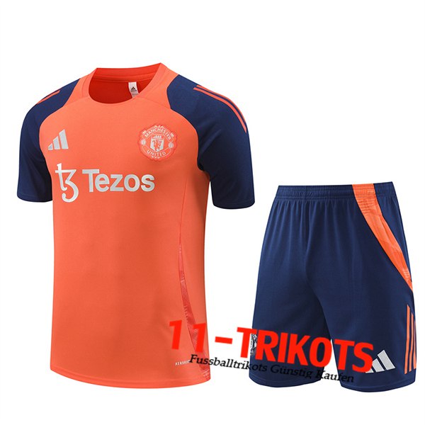 Manchester United Trainingstrikot Orange/Blau 2024/2025