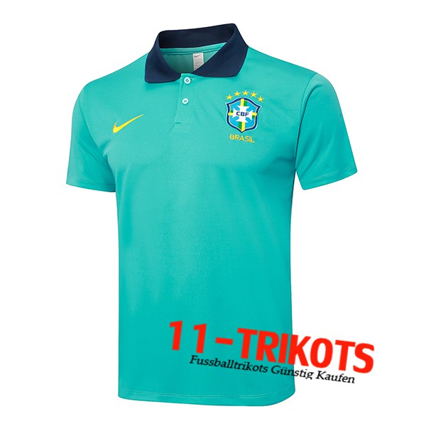 Brasilien Poloshirt Grün/Blau 2024/2025