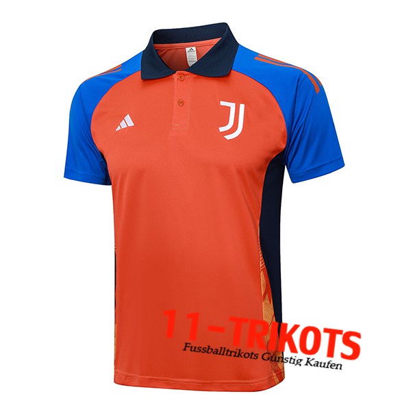 Juventus Poloshirt Orange/Blau 2024/2025