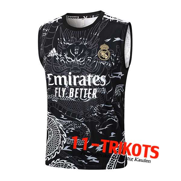 Real Madrid Trainings-Tanktop Schwarz/Weiß 2024/2025