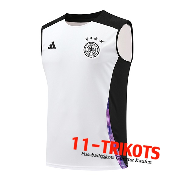 Deutschland Trainings-Tanktop Weiß/Schwarz/lila 2024/2025 -02