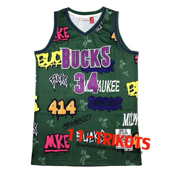 Milwaukee Bucks Trikot (ALLEN #34) 2024/25 Grün/lila