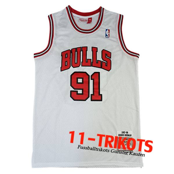 Chicago Bulls Trikot (RODMAN #91) 2024/25 Weiß/Rot -02